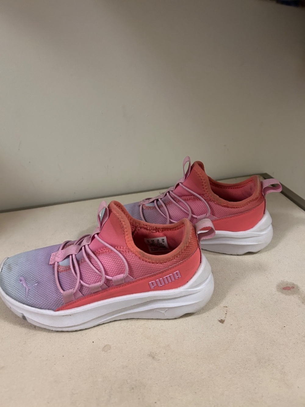 Puma Women's Pink and Lavender Gradient Athletic Sneakers